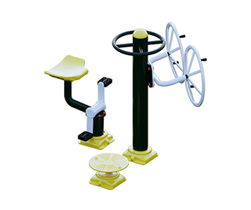 Açık Hava Çoklu Spor Aleti Bisiklet, Kol Çevirme ve Ayakta Bel Esnetme - 81408